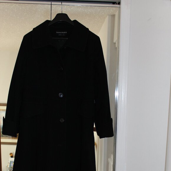 Bianca Nygard Fitted Flare Floor Length 80% Wool Women's Winter Coat Size Tall L - Picture 2 of 10